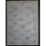 CRICKET 1996 DERBYSHIRE OFFICIAL AUTOGRAPH SHEET