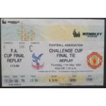 1990 MANCHESTER UNITED V CRYSTAL PALACE FA CUP FINAL REPLAY UNUSED TICKET