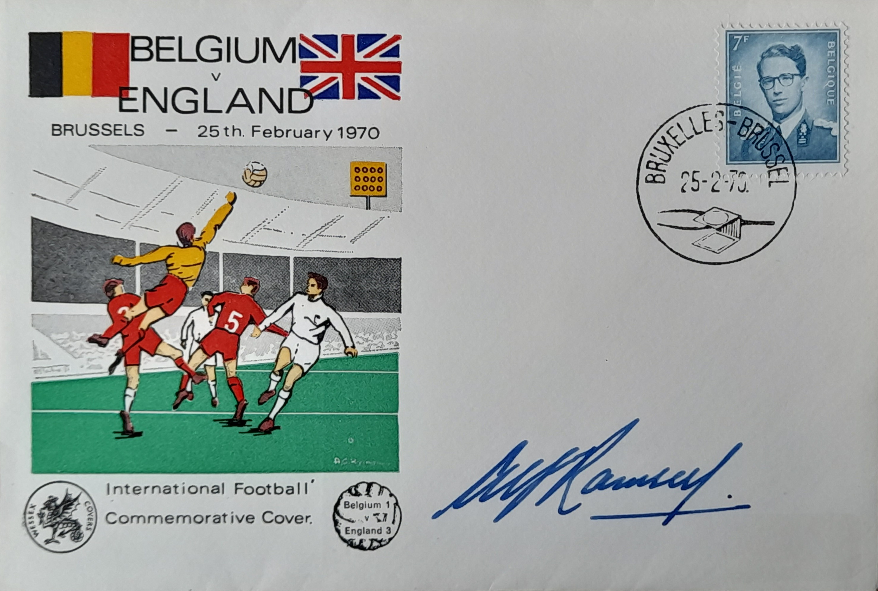 SIR ALF RAMSEY AUTOGRAPHED POSTAL COVER