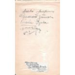 1936 HUNGARY AUTOGRAPH PAGE FROM THE MATCH V ENGLAND