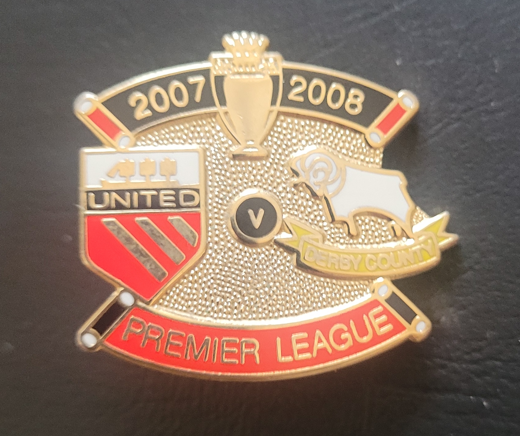 2007-08 PREMIER LEAGUE MANCHESTER UNITED V DERBY COUNTY BADGE