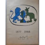 CRICKET ENGLAND V AUSTRALIA PRESENTATION PACK OF SILK SCORECARDS FROM 1880 & 1968
