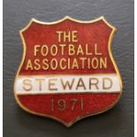 1971 FA CUP FINAL ARSENAL V LIVERPOOL STEWARDS BADGE