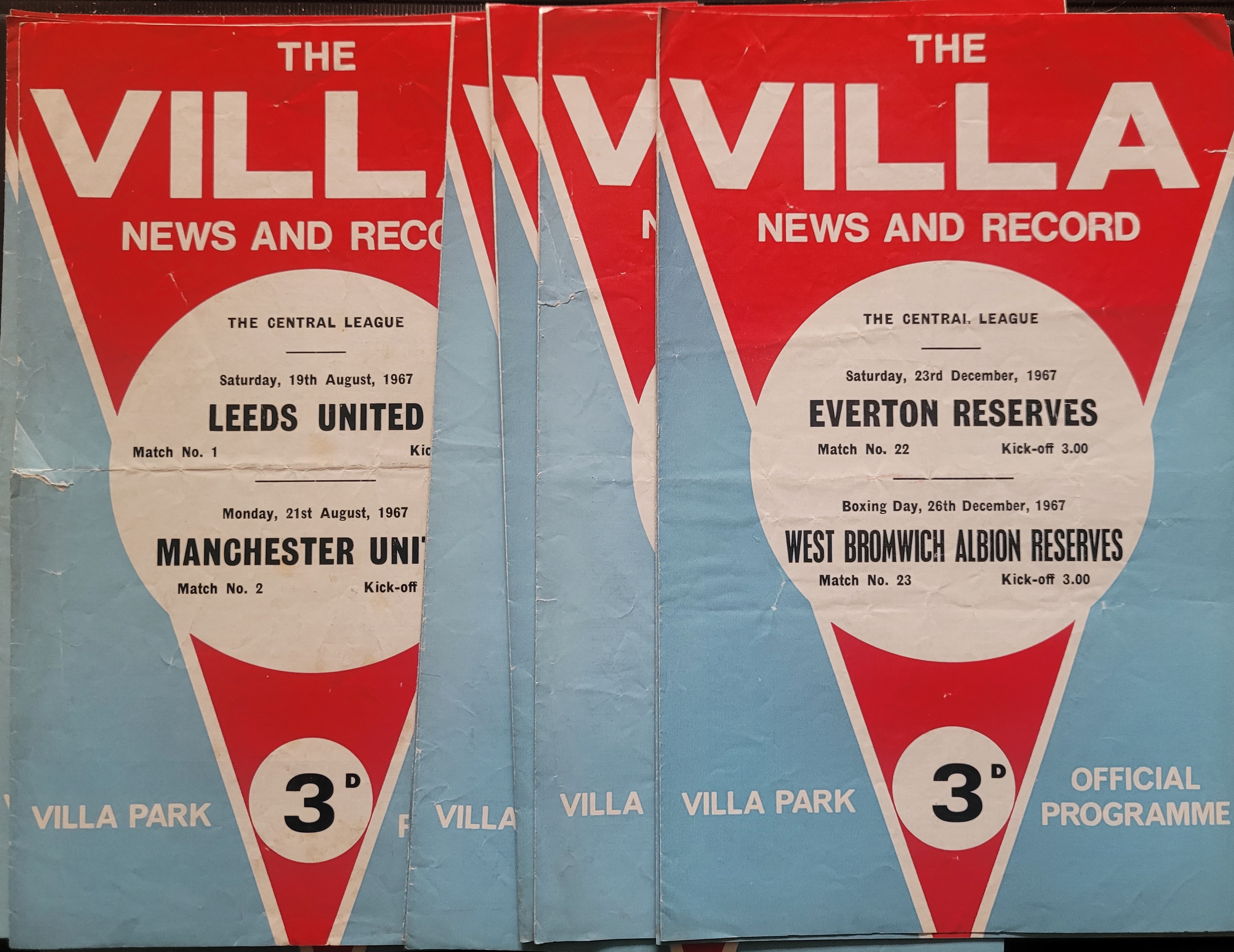 1967-68 ASTON VILLA RESERVES X 14