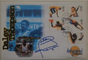 ATHLETICS DALEY THOMPSON AUTOGRAPHED POSTAL COVER