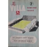 1953-54 ASTON VILLA V WEST BROMWICH ALBION & VILLA RESERVES V WBA RESERVES