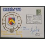 1972 QUEENS PARK RANGERS LIMITED EDITION POSTAL COVER AUTOGRAPHED BY GORDON JAGO