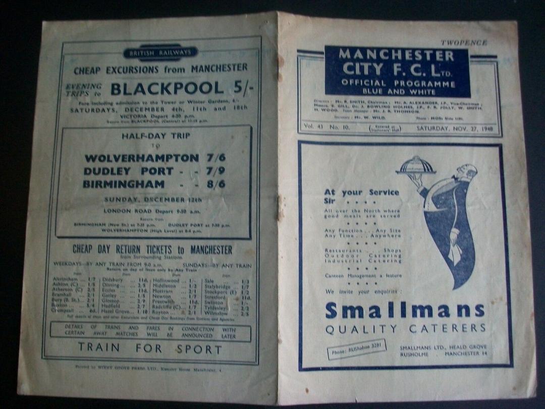 1948-49 MANCHESTER CITY V DERBY COUNTY