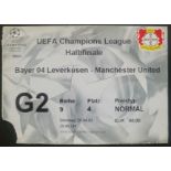 2001-02 BAYER 04 LEVERKUSEN V MANCHESTER UNITED CHAMPIONS LEAGUE S/F TICKET