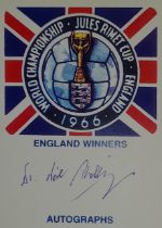 ENGLAND 1966 JULES RIMET TROPHY CARD AUTOGRAPHED BY DR NEIL PHILIPS