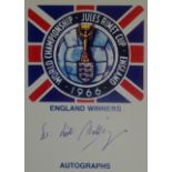 ENGLAND 1966 JULES RIMET TROPHY CARD AUTOGRAPHED BY DR NEIL PHILIPS