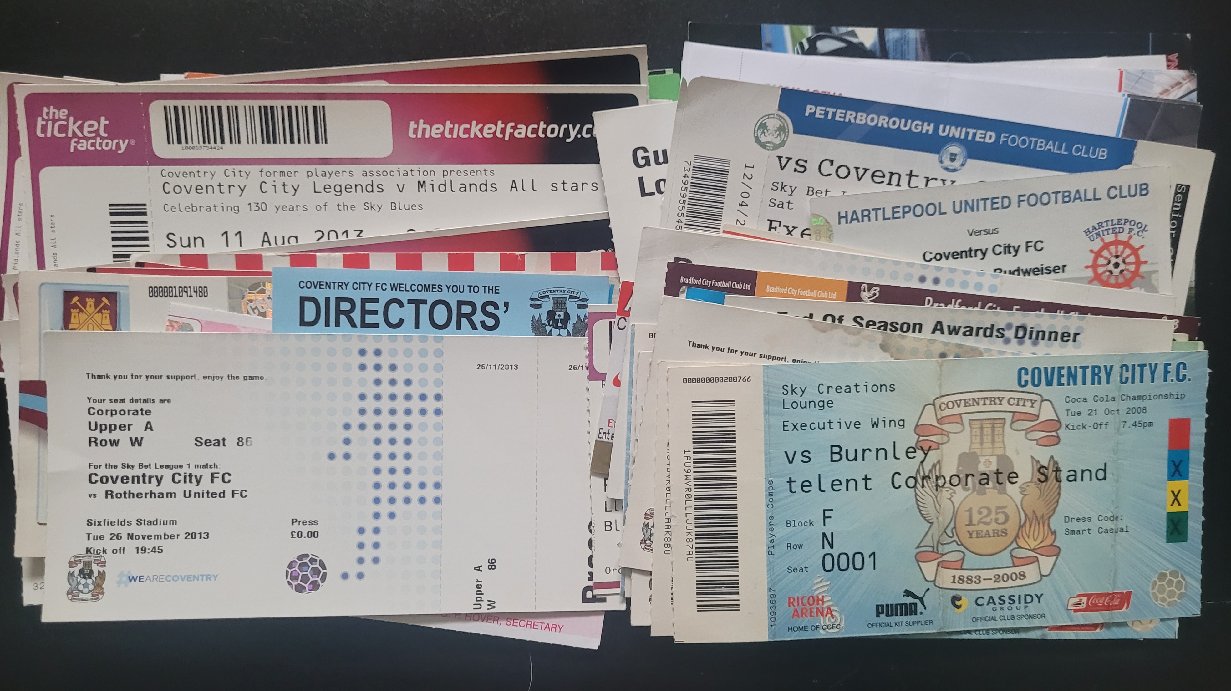 COVENTRY CITY HOME & AWAY MATCH TICKETS X 59