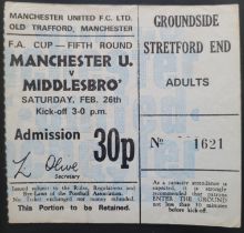 1971-72 MANCHESTER UNITED V MIDDLESBROUGH FA CUP TICKET