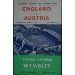 1962 ENGLAND V AUSTRIA AUTOGRAPHED PROGRAMME