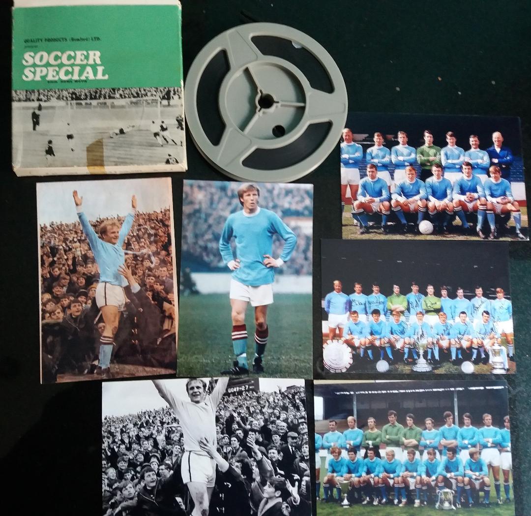 1968 NEWCASTLE UNITED V MANCHESTER CITY CHAMPIONS MATCH SUPER 8 FILM& 6 PHOTOS