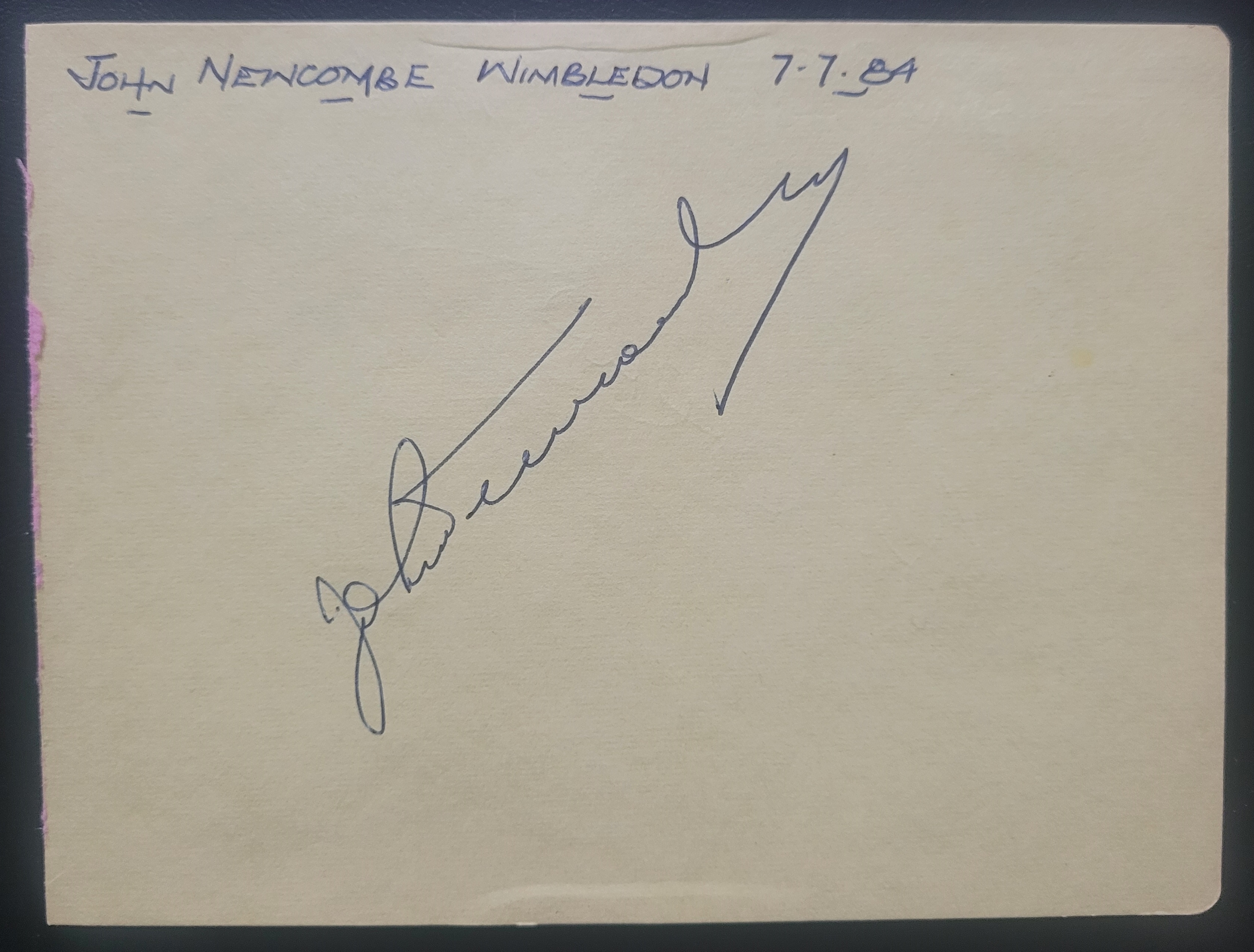 AUSTRALIAN TENNIS PLAYER JOHN NEWCOMBE AUTOGRAPH