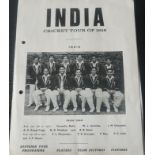 CRICKET 1959 INDIA SOUVENIR TOUR PROGRAMME