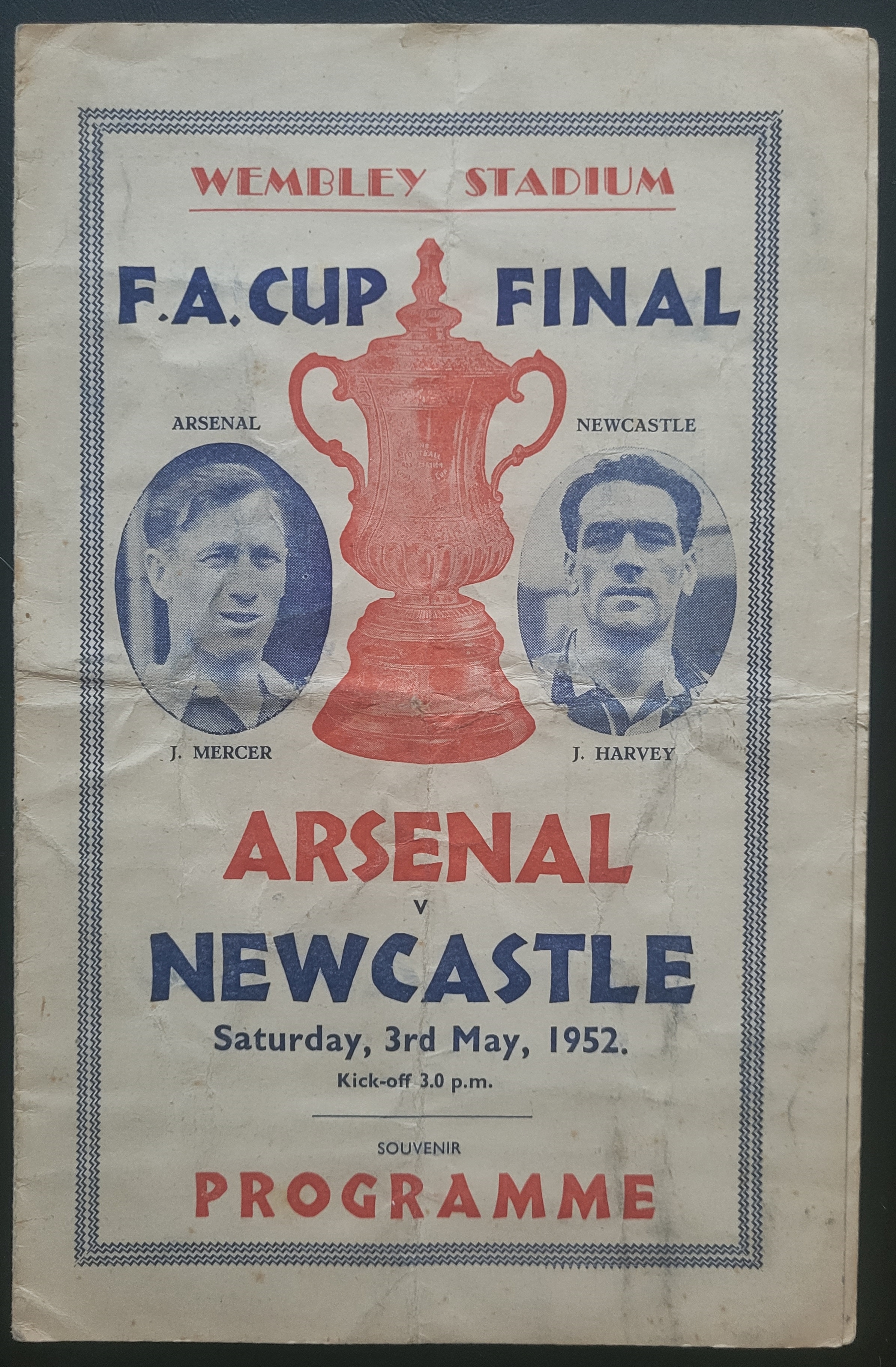 1952 FA CUP FINAL ARSENAL V NEWCASTLE UNITED PIRATE PROGRAMME