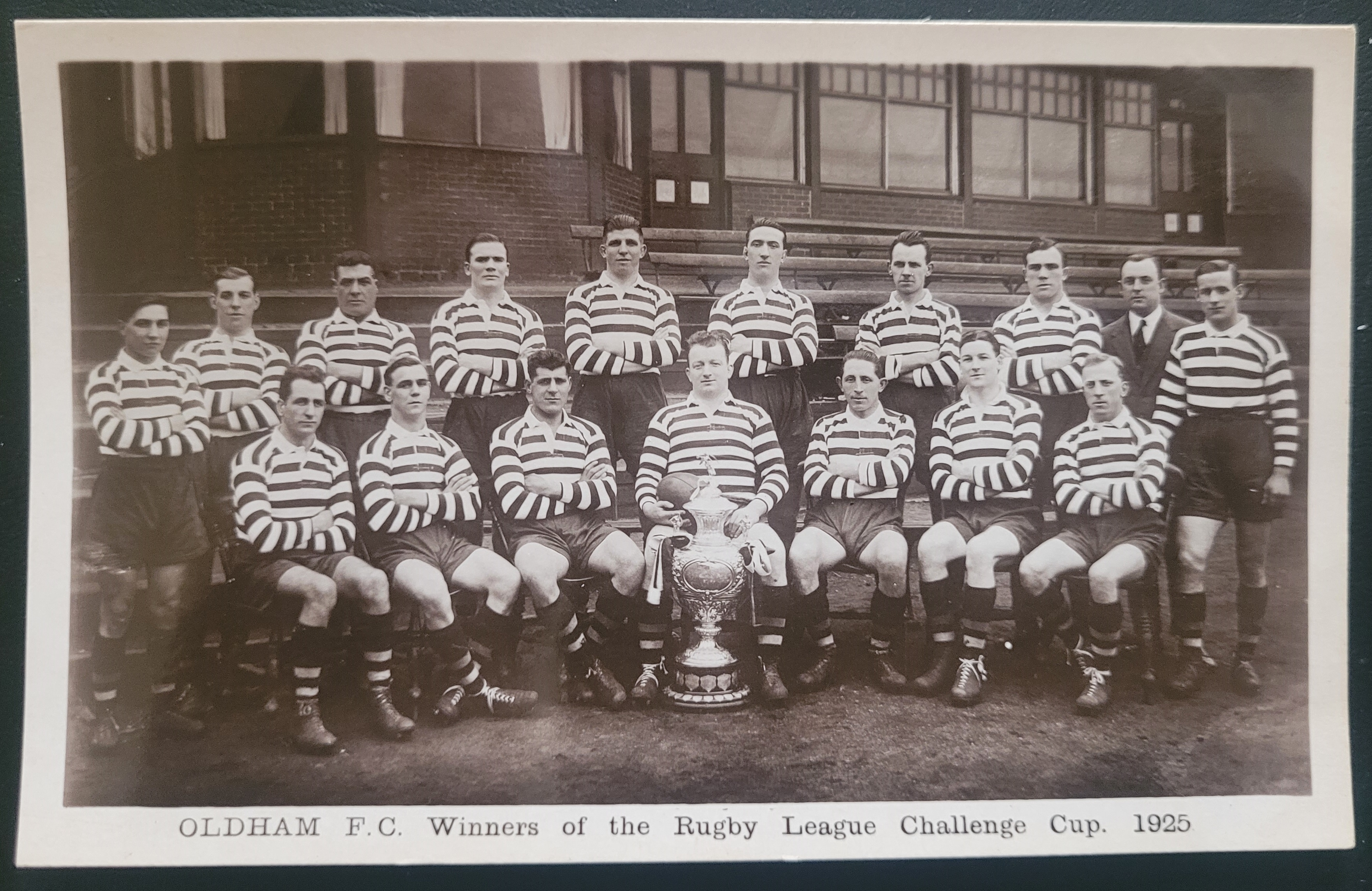 ORIGINAL 1925 OLDHAM RUGBY LEAGUE CHALLENGE CUP WINNERS POSTCARD