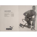 ATHLETICS COLIN JACKSON AUTOGRAPHED PUMA PROMOTIONAL CARD