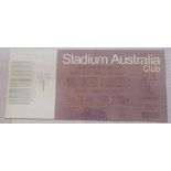 1999 SOCCEROOS V MANCHESTER UNITED FRIENDLY PLAYED IN AUSTRALIA TICKET