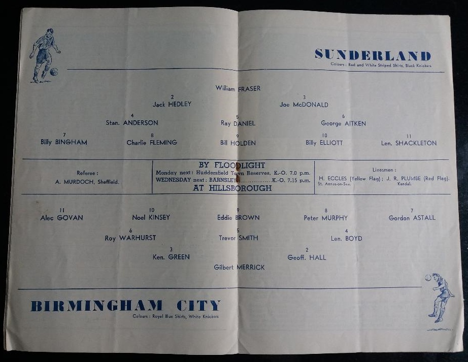 1956 FA CUP S/F BIRMINGHAM CITY V SUNDERLAND AT SHEFFIELD WEDNESDAY - Image 2 of 2