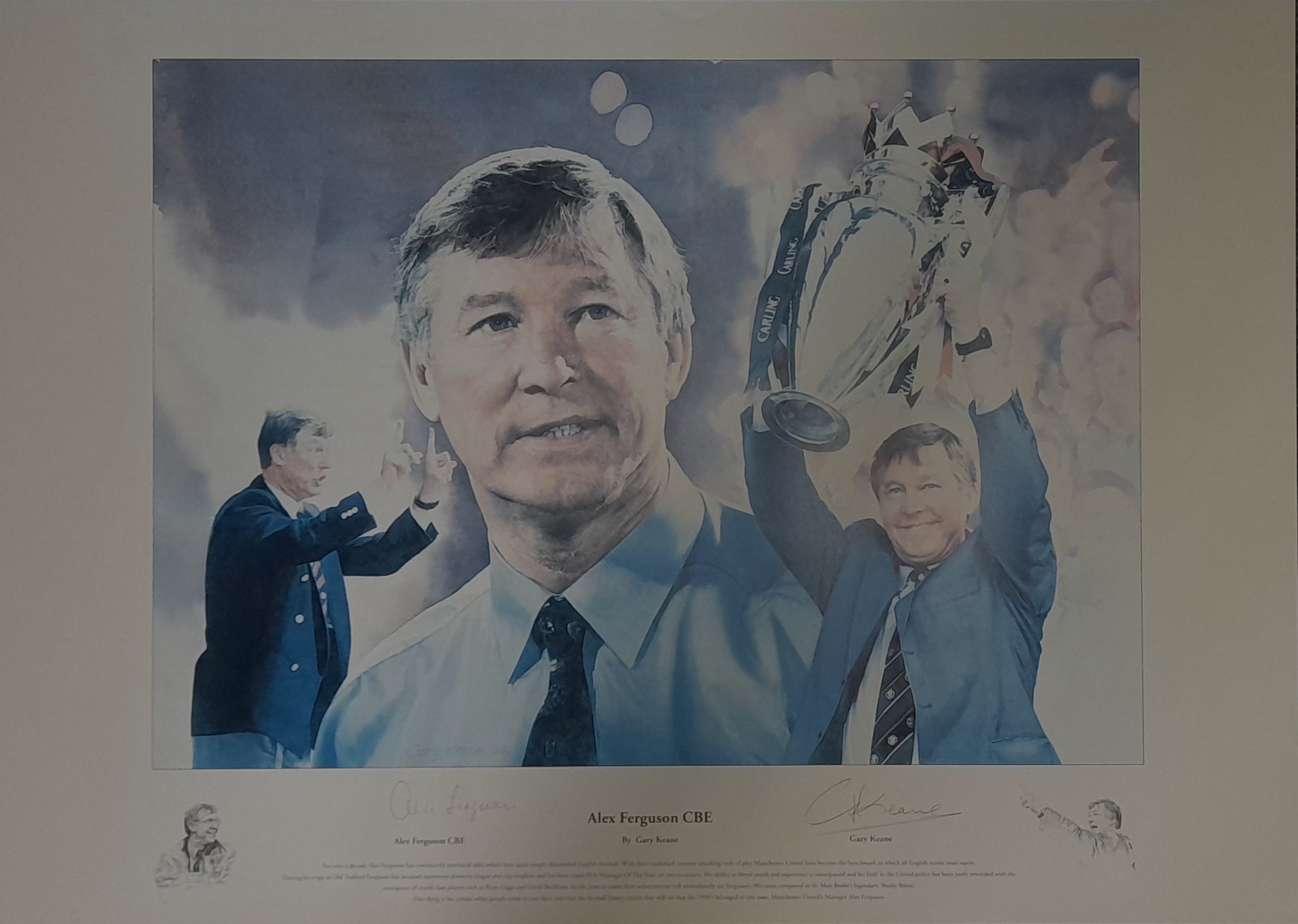 MANCHESTER UNITED ALEX FERGUSON HAND SIGNED LITHOGRAPH