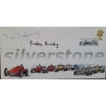2000 SILVERSTONE MOTOR RACING LTD EDITION POSTAL COVER AUTOGRAPHED BY GEOFF CROSSLEY & GRAFFENRIED