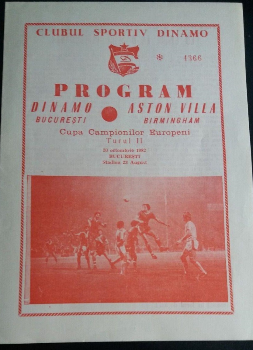 1982-83 DYNAMO BUCHAREST V ASTON VILLA EUROPEAN CUP