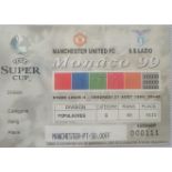 1999 S.S LAZIO V MANCHESTER UNITED UEFA SUPER CUP FINAL PLAYED IN MONACO TICKET