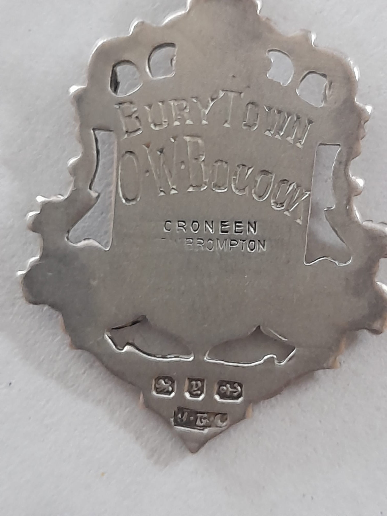 1898-89 BURY TOWN W.S F L SILVER MEDAL - Image 2 of 2