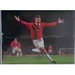 MANCHESTER UNITED TEDDY SHERINGHAM LARGE AUTOGRAPHED PHOTO