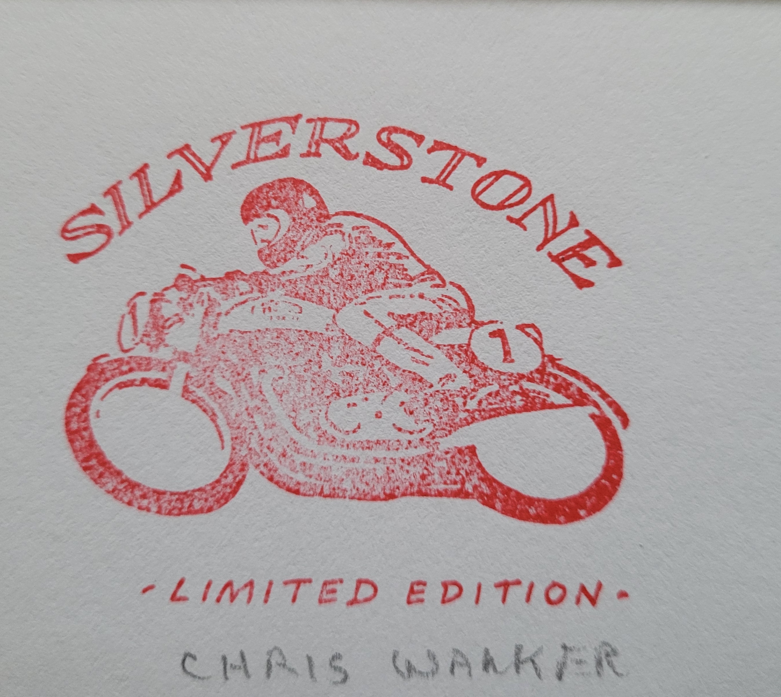 MOTORCYCLE RACING SILVERSTONE LIMITED EDITION POSTAL COVER AUTOGRAPHED BY CHRIS WALKER - Image 2 of 2