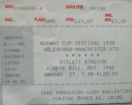 1998-99 VALERENGA V MANCHESTER UNITED NORWAY CUP FESTIVAL TICKET