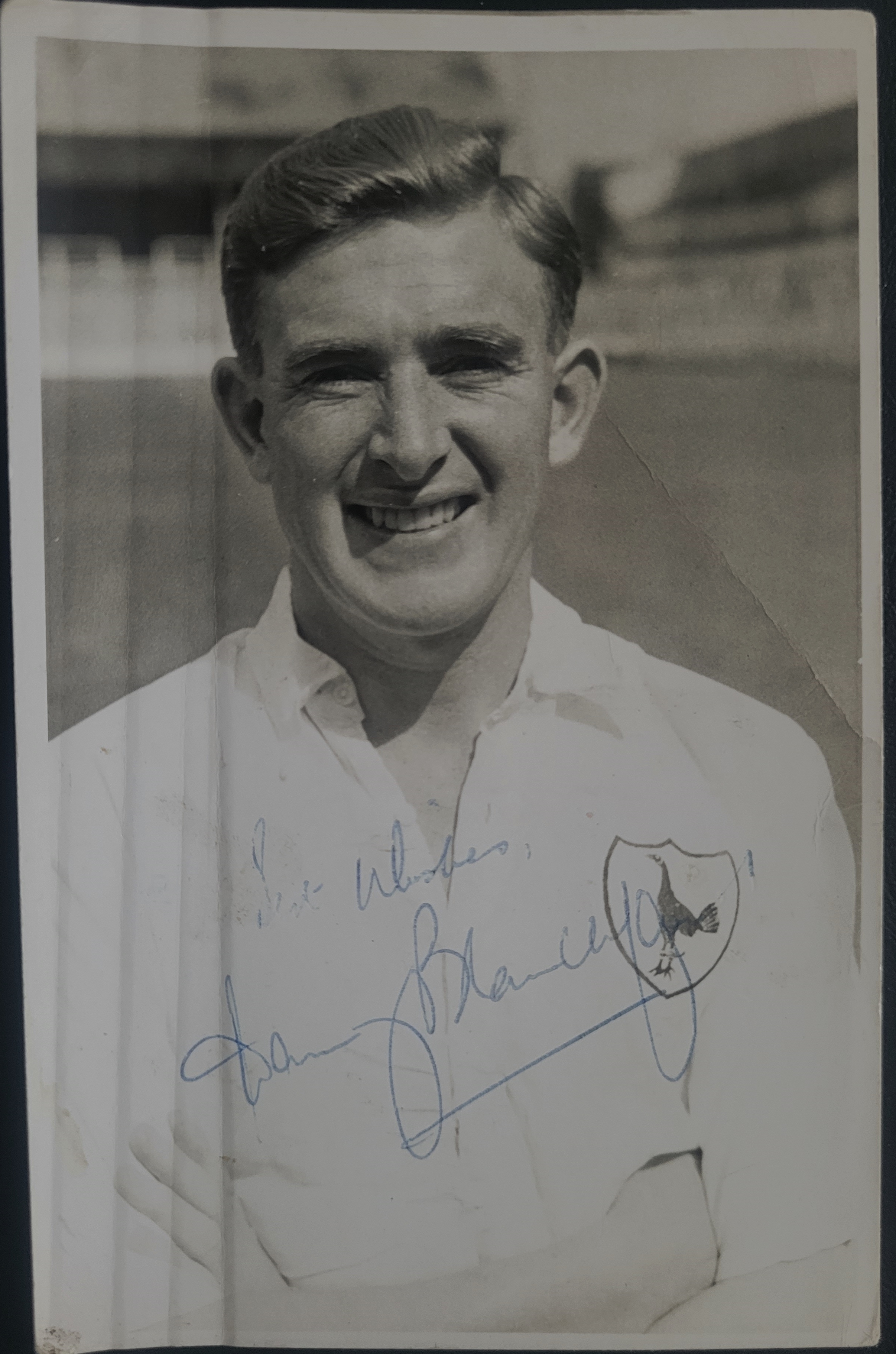 TOTTENHAM HOTSPUR DANNY BLANCHFLOWER AUTOGRAPHED PHOTO