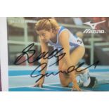 OLYMPICS / ATHLETICS SALLY GUNNELL AUTOGRAPHED PROMOTIONAL CARD