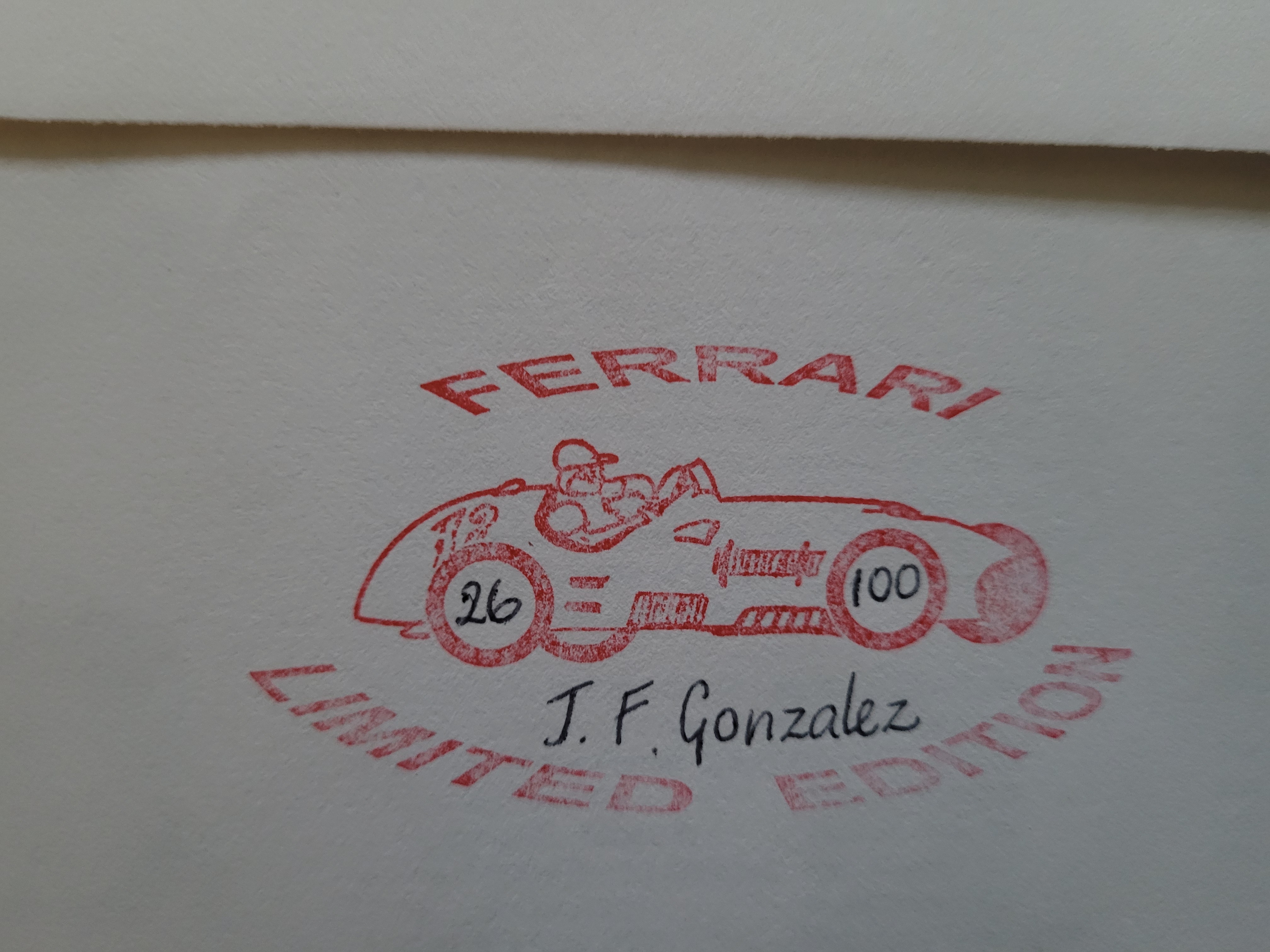 2001 FERRARI MOTOR RACING LTD EDITION POSTAL COVER AUTOGRAPHED BY JOSE GONZALEZ - Image 2 of 2