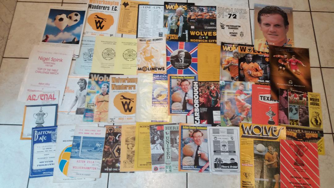 WOLVERHAMPTON WANDERERS FRIENDLY, TESTIMONIAL, EUROPEAN ETC PROGRAMMES X 40