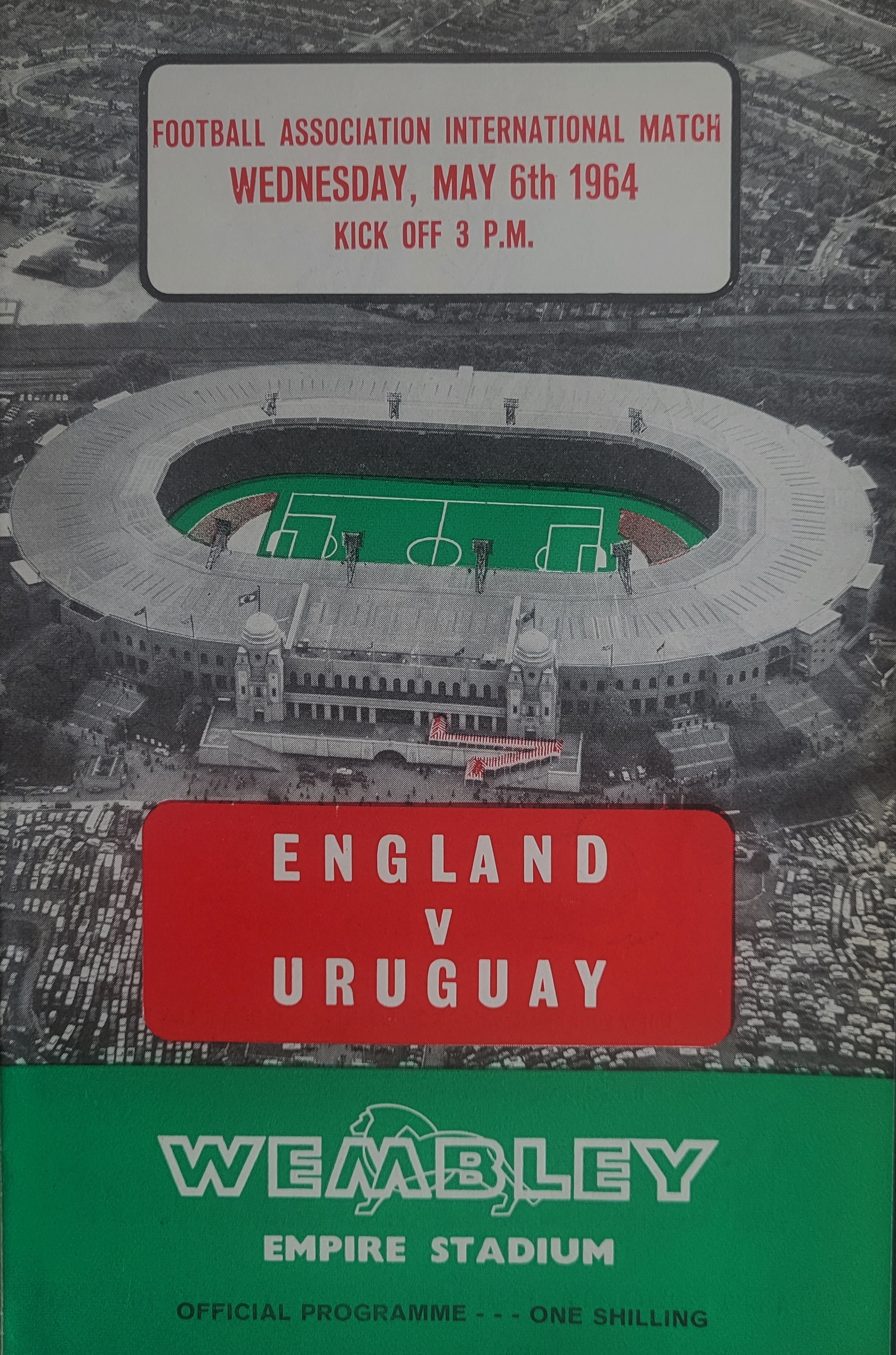 1964 ENGLAND V URUGUAY AUTOGRAPHED PROGRAMME