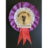 ORIGINAL 1982 WORLD CUP YUGOSLAVIA ROSETTE