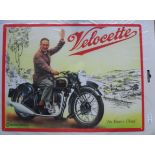 MOTORCYCLE - VELOCETTE VERY LARGE METAL WALL PLAQUE