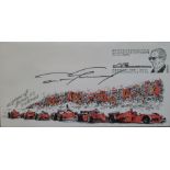 2001 FERRARI MOTOR RACING LTD EDITION POSTAL COVER AUTOGRAPHED BY DAN GURNEY