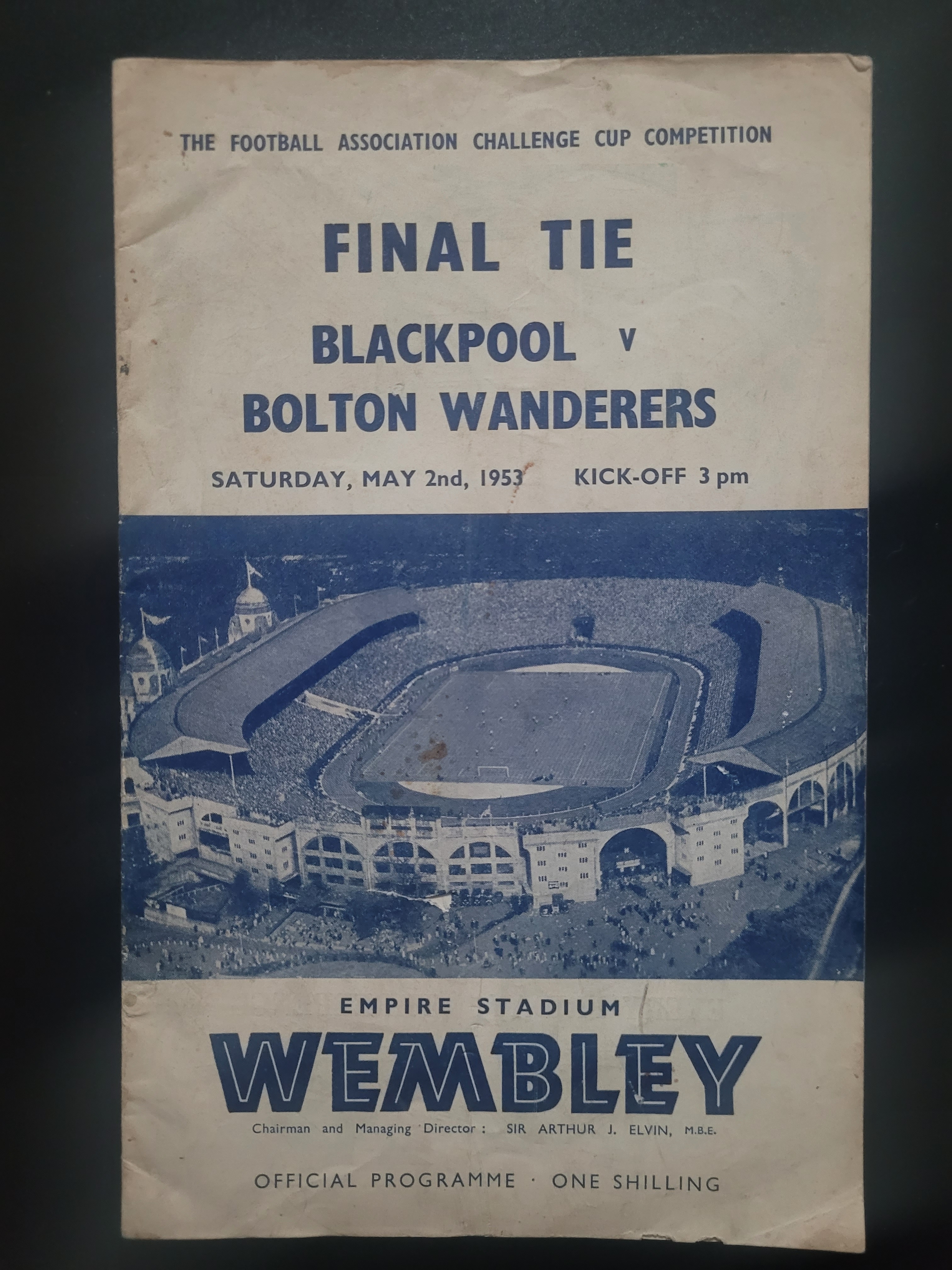 1953 FA CUP FINAL BLACKPOOL V BOLTON WANDERERS PROGRAMME, TICKET & SOUVENIR - Image 4 of 5