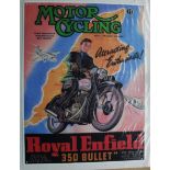 MOTORCYCLE - ROYAL ENFIELD 350 BULLET VERY LARGE METAL WALL PLAQUE