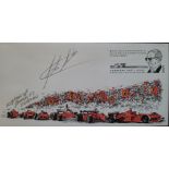 2001 FERRARI MOTOR RACING LTD EDITION POSTAL COVER AUTOGRAPHED BY JOHN SURTEES