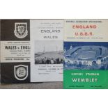 1950'S ENGLAND HOME & AWAY PROGRAMMES X 3