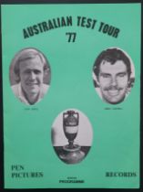 CRICKET 1977 AUSTRALIAN TOUR BROCHURE