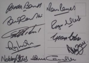 ENGLAND 1966 WORLD CUP WINNERS POSTCARD AUTOGRAPHED BY 10