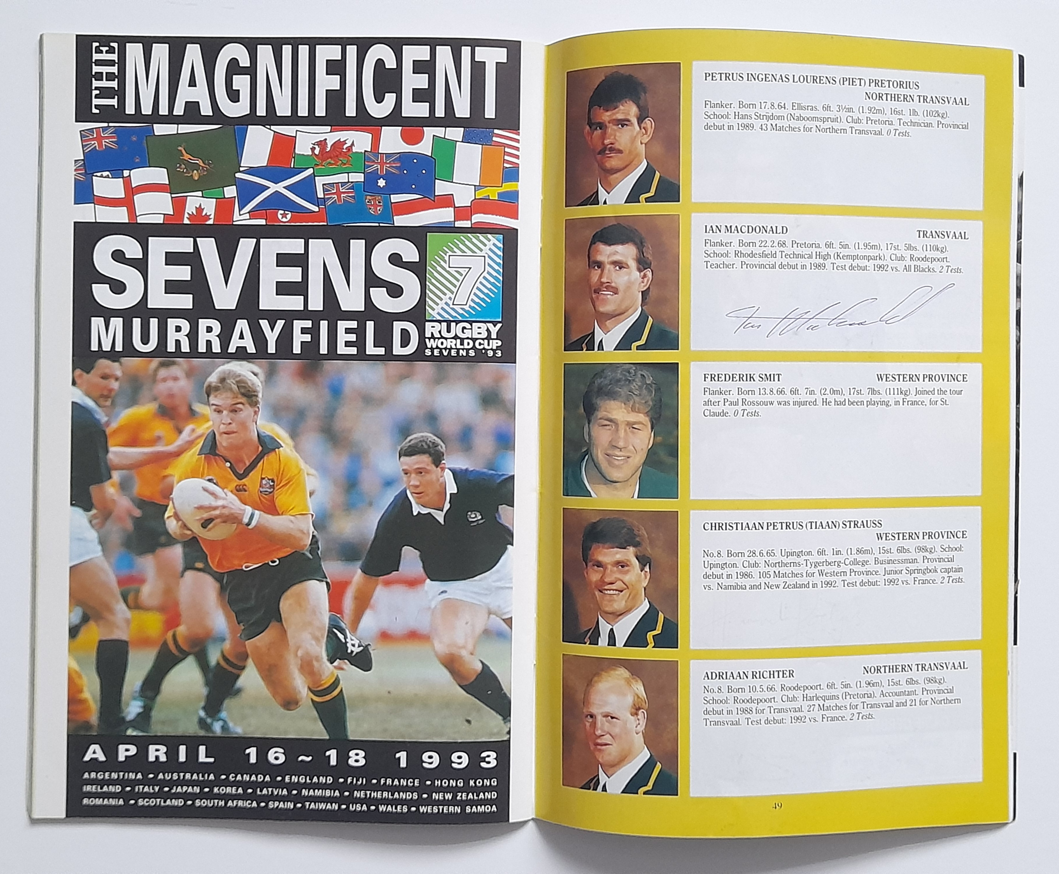 1992 RUGBY UNION ENGLAND V SOUTH AFRICA MULTI AUTOGRAPHED PROGRAMME - Image 2 of 11