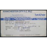 1991-92 MANCHESTER CITY V MANCHESTER UNITED KEN BARNES TESTIMONIAL TICKET